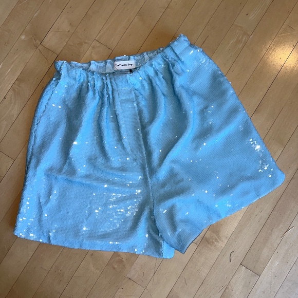 The Frankie Shop Blue sequin boxer shorts, L, GP1501 - Picture 4 of 5